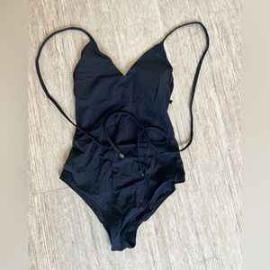 NWOT - black lululemon one piece bathing suit